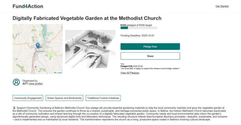 Screenshot of Fund4Action home page